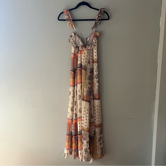 Zara Cream and Orange Tiered Maxi Sundress - Picture 13 of 15